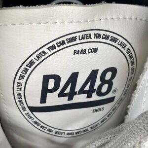 P448 Project Sustainability Men White Green Leather Shoes Size 39 US 7